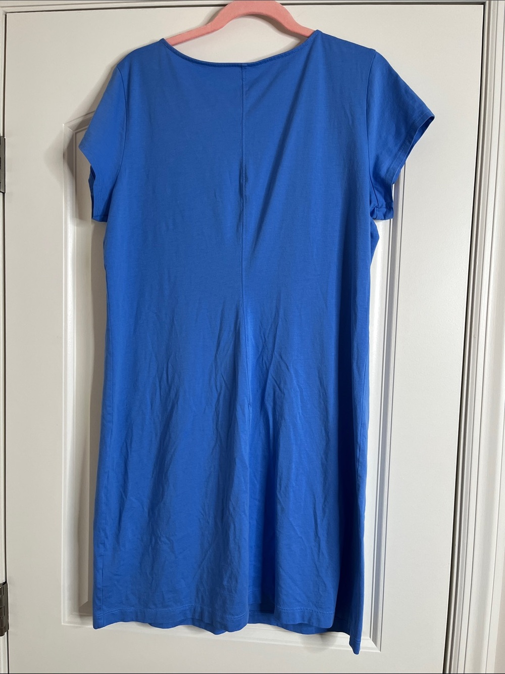 Lily Pulitzer-Vibrant Blue Brewster Tunic Dress with White Embroidered V-Neck-XL - Picture 2 of 7
